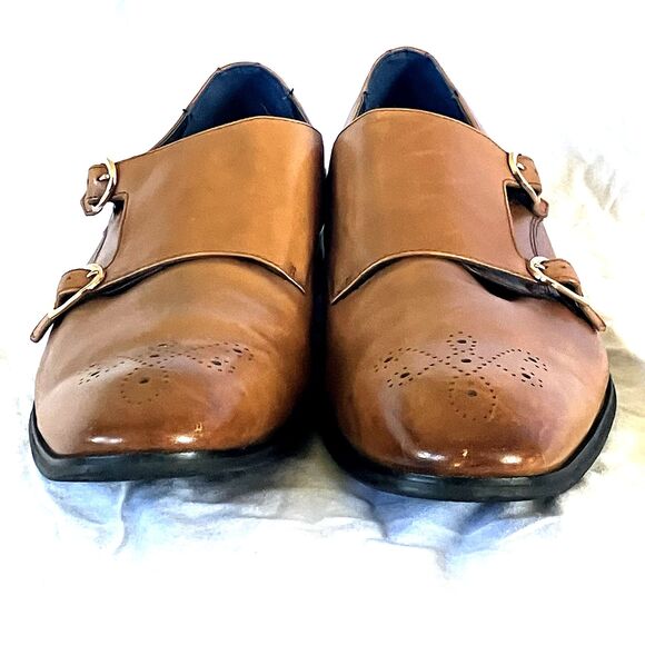 Bar III Shoe Double Monk Strap Leather Brogue Carrick 13 Brown Preppy Dress main image 9